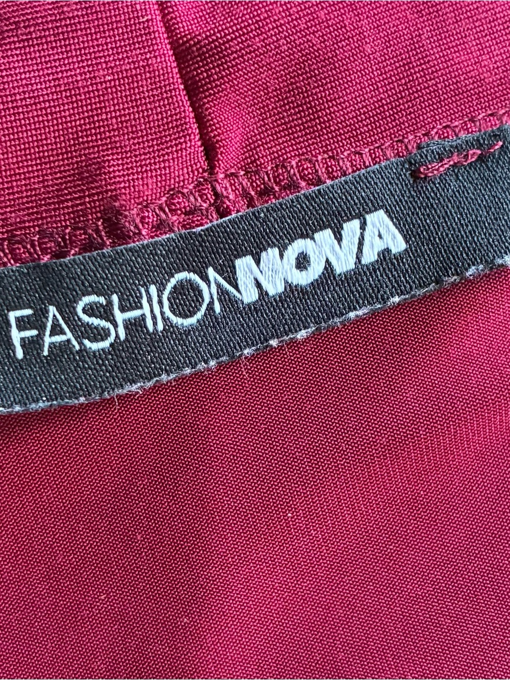 Fashion Nova Burgundy Long-Sleeve Deep V Maxi Dress - Picture 6 of 6